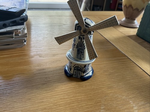 Blue delft holland windmill - delft,