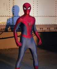 Spider-Man Attached Mask Zentai Cosplay Costume Size Large