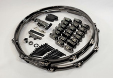 Black Nickel Snare Drum Hardware Built Kit -Beavertail Lugs, 2.3mm Hoops