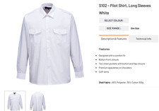 White pilot shirt with