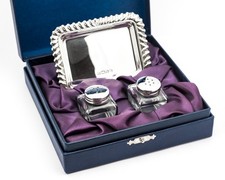 Vintage Carr's Of Sheffield Sterling Silver Cruet Condiment Set & Tray Boxed