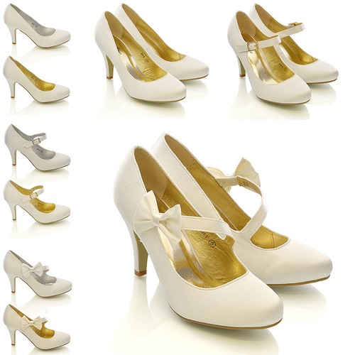 Womens low heel bridal shoes - womens,