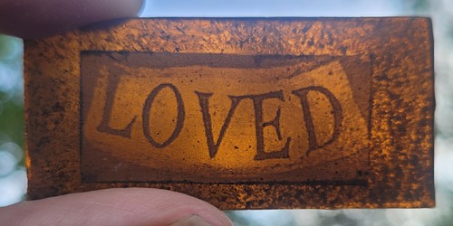 Stained glass loved church - loved,