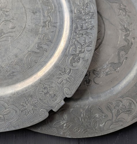 Pair chinese white metal - white,