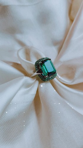 925 silver created - , emerald