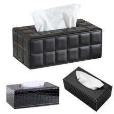 Home Rectangular PU Leather Tissue Box room Toilet Holder Cover Paper Case