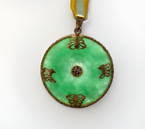 Vintage 14k yellow gold jade - yellow,