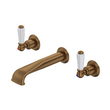 Perrin and Rowe 3560 BZ Traditional Three-Hole Wall-Mounted Basin Mixer