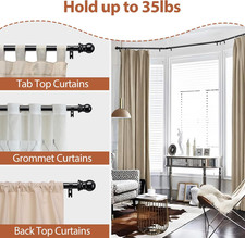 Bay Window Curtain Poles Curved Curtain Pole for Windows 76 to 460 Cm 2 Elbow...