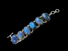 Natural Fired Labradorite Gemstone handmade 925 sterling silver jewelry Bracelet