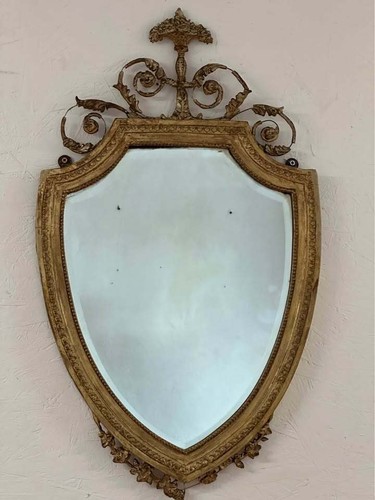 Antique french giltwood shield - giltwood,