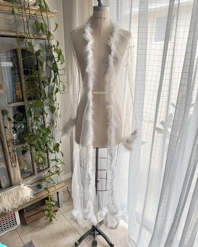 Sheer mesh ostrich feather - sheer,
