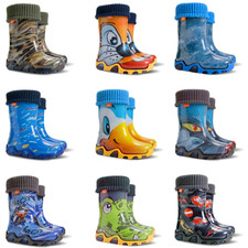 Demar Stormer Kids Boys Girls Wellies Rain Boots Warm Lined Wellington Boots