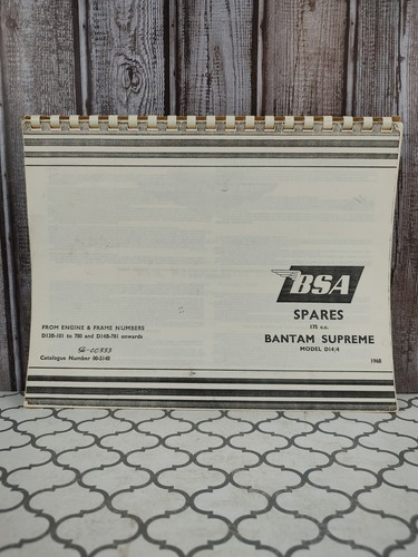 Bsa parts manual - bsa, 1968