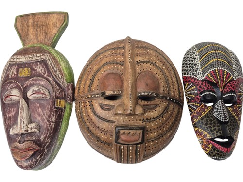 African wood masks - african,