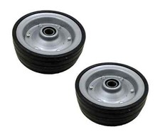 2 x Finishing Mower Wheels Tractor Mounted Replacement 25mm Centre 205 x 75mm