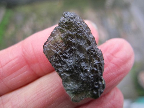 Moldavite crystal specimen - moldavite,