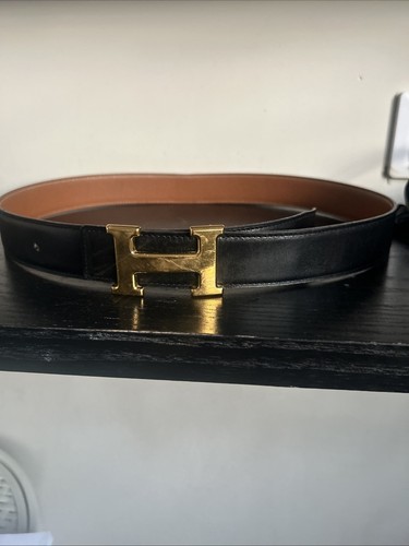 Hermes gold tone buckle belt - hermes,