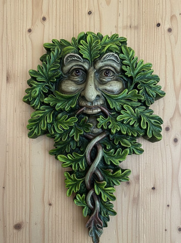 Green man wall plaque mould - green,