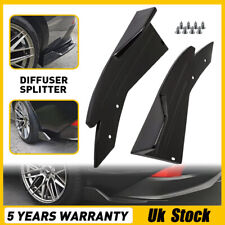 2x Universal Rear Spats Bumper Lip Diffuser Splitter Canard Spoiler Gloss Black