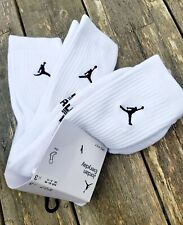 3 PAIRS L or XL NIKE AIR JORDAN DRIFIT Cushioned White CREW Basketball SOCKS