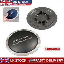 For Fiat 500 Alloy Wheel Cover Centre Cap Black And Chrome Silver 133mm 51884863