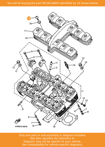 Yamaha bolt 90109 066f0 - bolt,, oem