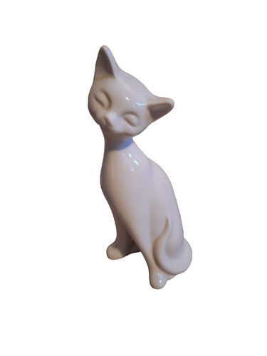 Siamese cat figurine - cat, white