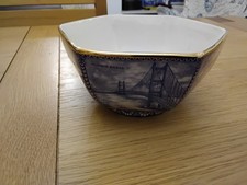 Ringtons Ltd Blue And White Bridges Design By Wade Hexagonal Ceramic Bowl
