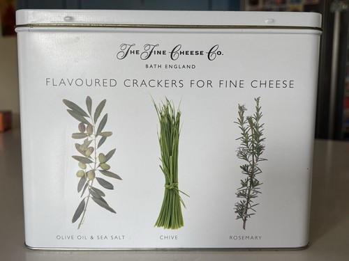 Metal cheese cracker tin - cracker,