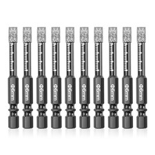 10Pcs Diamond Drill Bits,6mm Dry Diamond Core Drill Bit Set for Ceramic8091