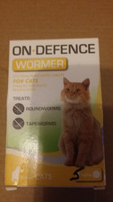 5 x On Defence Wormer Tablet For Cats 5 Tablets Pyrantel Embonate Praziquantel