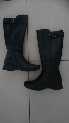 Clarks black leather knee - clarks,