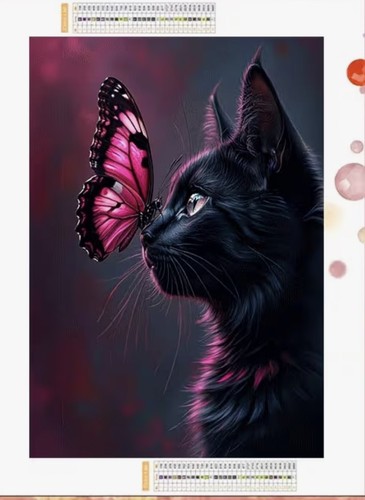 Black cat butterfly - black,