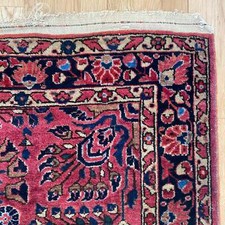 Vintage Rug 3' 5 x 5' 4 Pink Hand Knotted Floral Oriental Rug