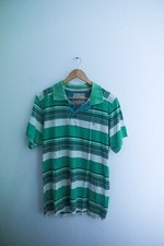 Vintage Mantary green stripped men's medium polo shirt| SKU 2561