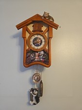 Beautiful Happy Tails Cuckoo Cat Clock Limited Edition By Bradford Exchange