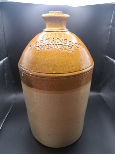 Stoneware flagon morgans co - flagon, &