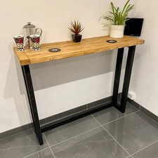 Dark Oak Industrial Breakfast Bar Wooden Kitchen Counter Dining Furniture 