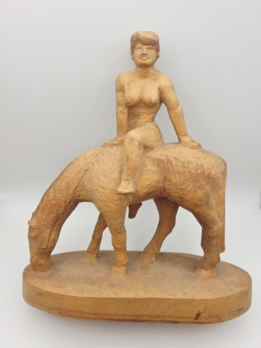 Vintage wooden lady godiva - wooden,
