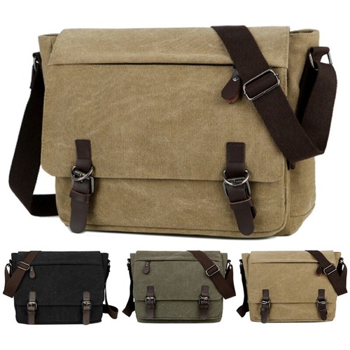 Men canvas leather bag - canvas,