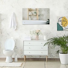 Frameless bathroom mirror with