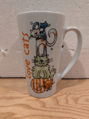Love cats tall coffee mug - love,