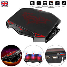 Powerful Quiet Laptop Cooler Fan Gaming Cooling Mat Pad Stand Tilt for 12-17"