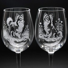 Papillon Dog Crystal Wine