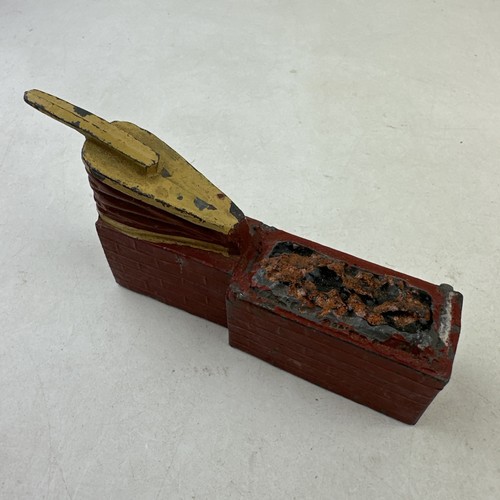 Vintage painted lead fire - painted,