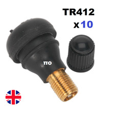 10x TR412 BRASS Tubeless Tyre Valves Rubber SnapIn Short Bike Lawn Mower Quality