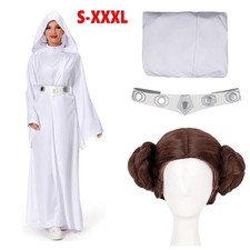 Star Wars: Princess Leia Cosplay Costume Dress Belt Wig Christmas Party Fullset.