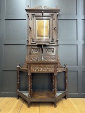 Antique Oak Hallway Coat & Hat
