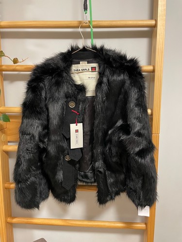Black zara srpls faux fur - srpls,